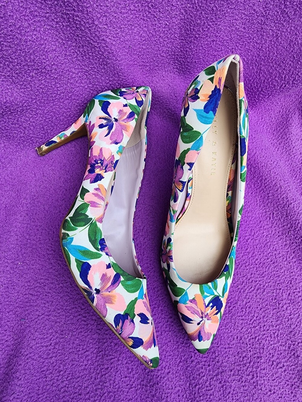 Kelly And Katie Floral Pointed Toe Pumps